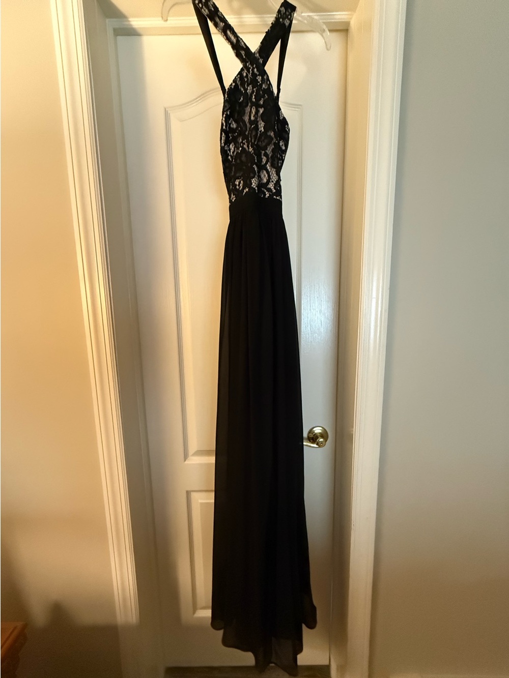 Lulu's Black Lace Overlay Slip Dress